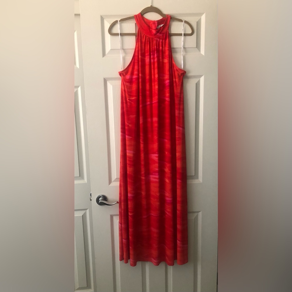 Bar III Vibrant Red and Pink Maxi Dress